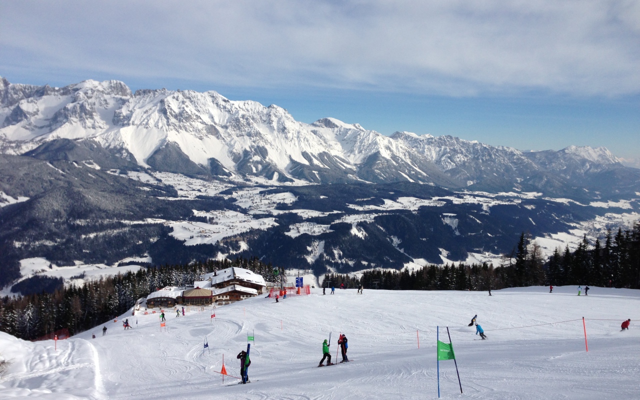 Лыжная трасса на горнолыжном курорте Шладминг, Австрия