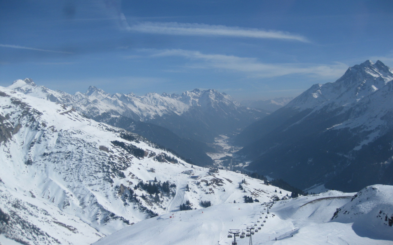 Лыжная трасса на горнолыжном курорте Сант Антон, Австрия