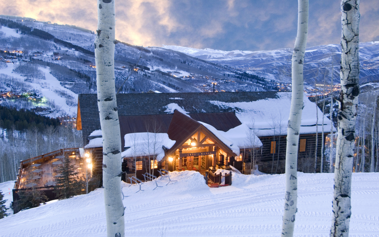 Закат на горнолыжном курорте Лех, Австрия