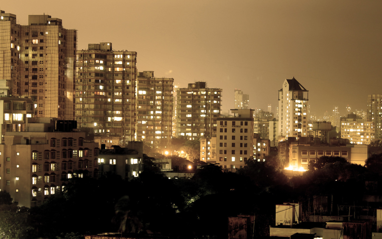 Ночной город Мумбай