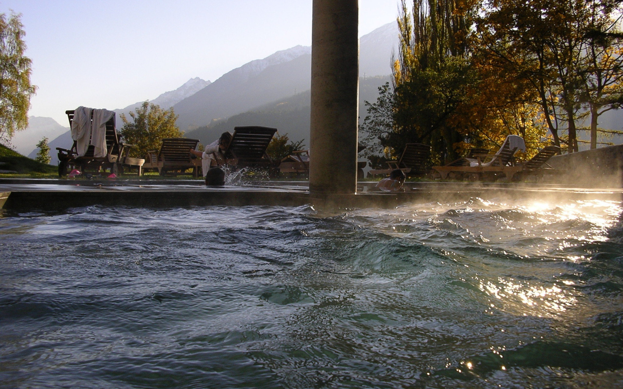 Термальный источник на курорте в Бормио, Италия
