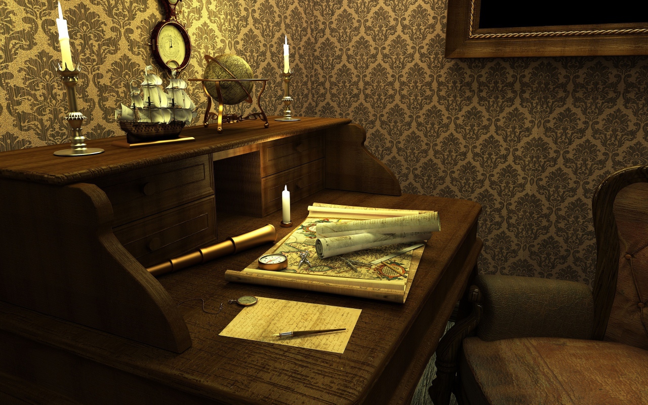 Старинная карта путешественника 