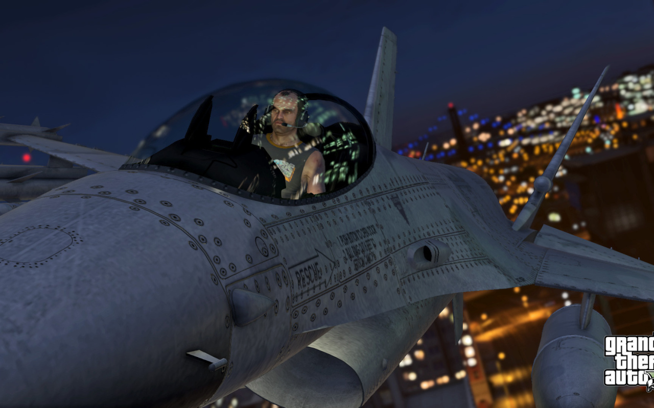 Бандит из GTA 5 в самолете