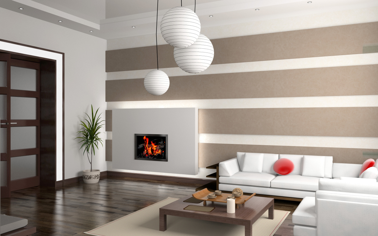 Люстра шар в гостиной