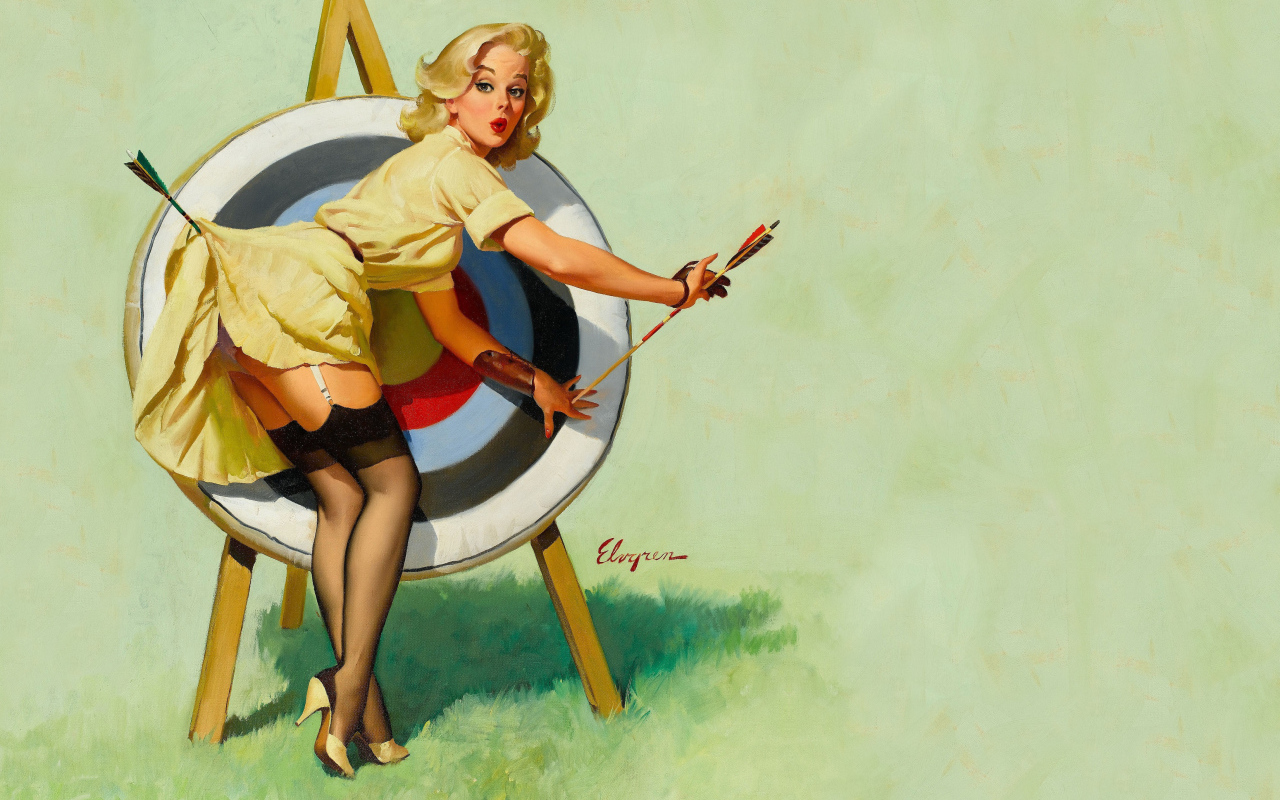 Рисунок ретро девушки