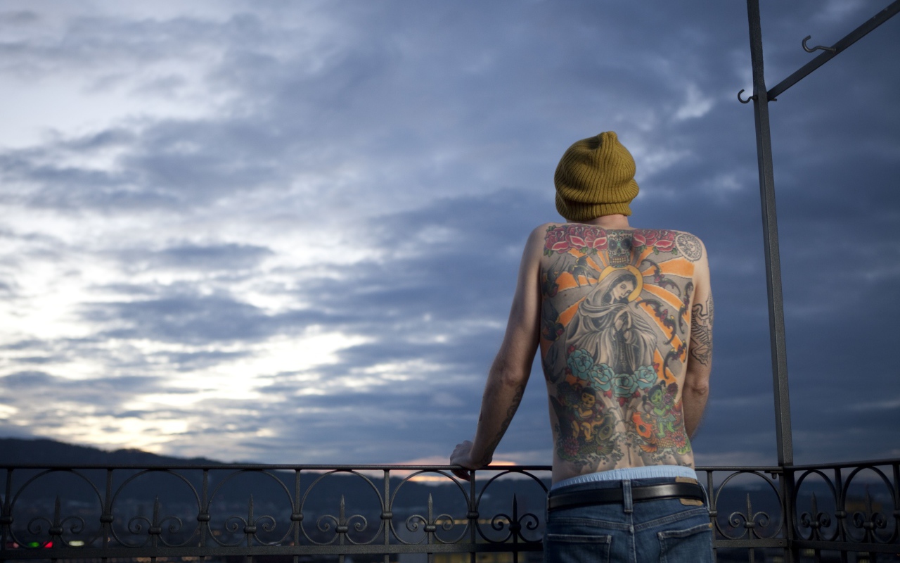 Икона тату на спине