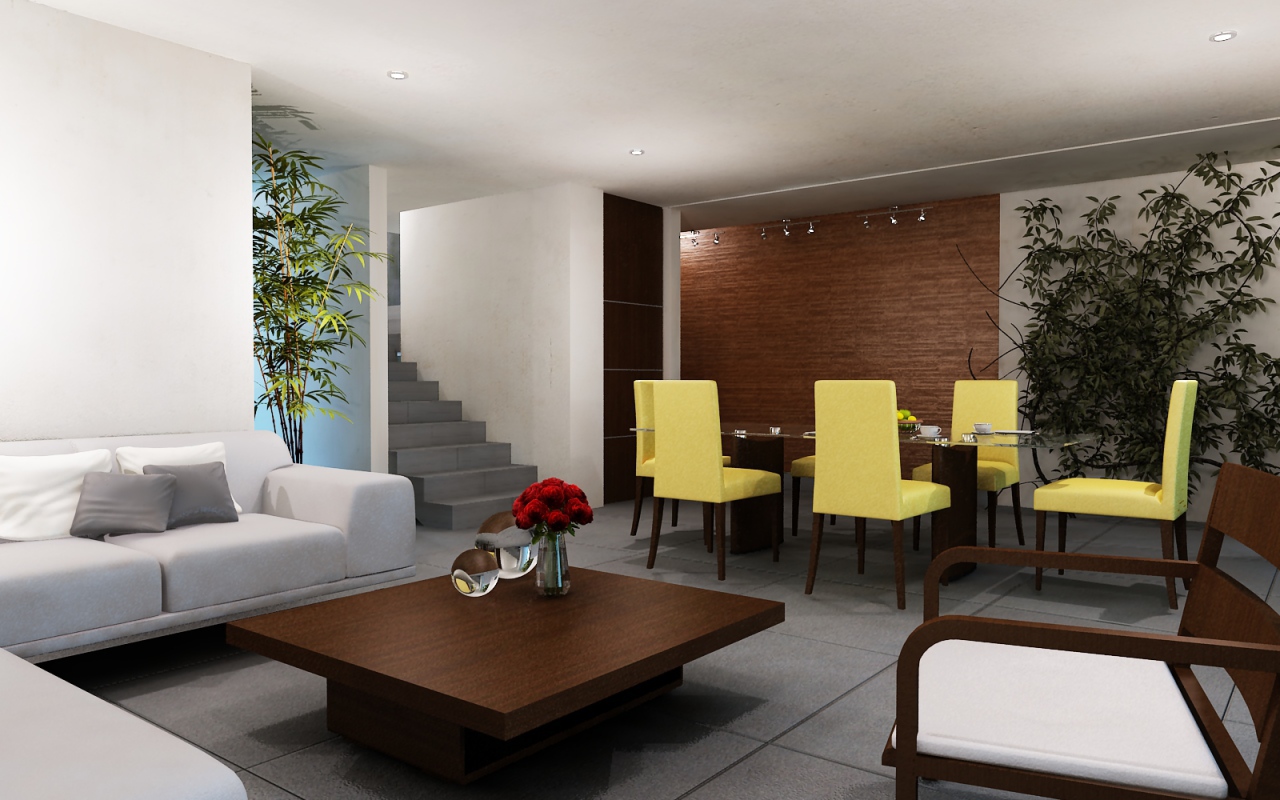 Светло желтые стулья в столовой