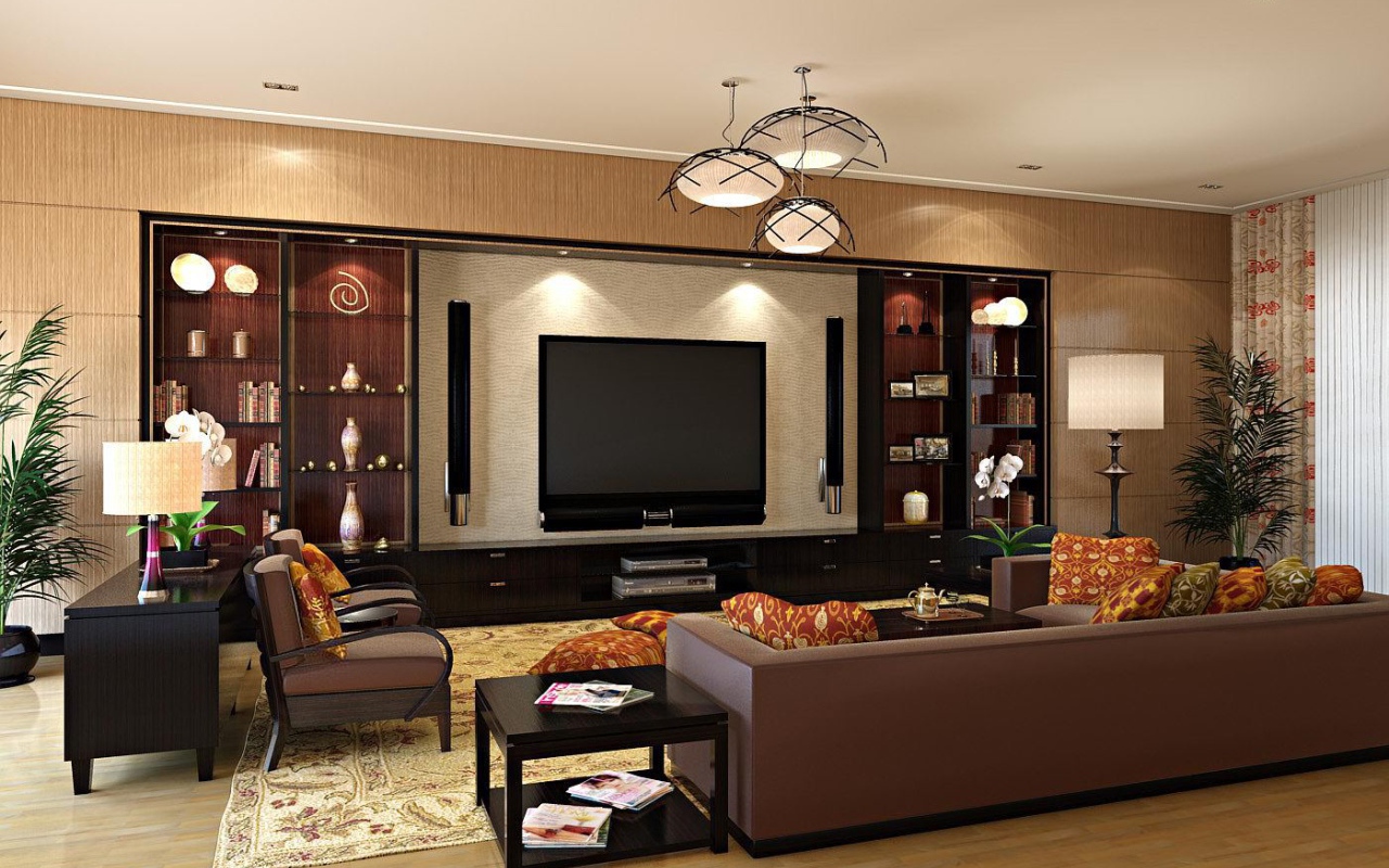 Строгий дизайн гостиной