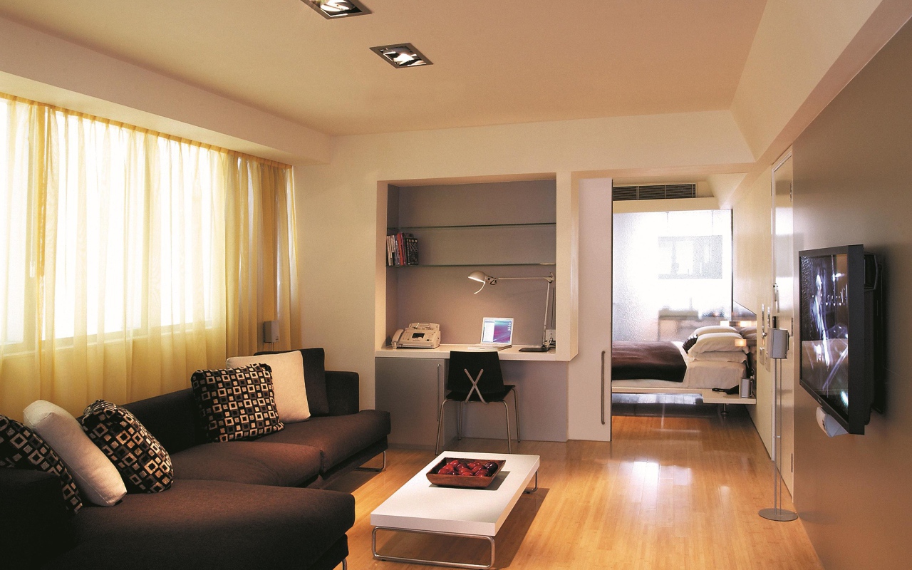 Рабочая зона в гостиной