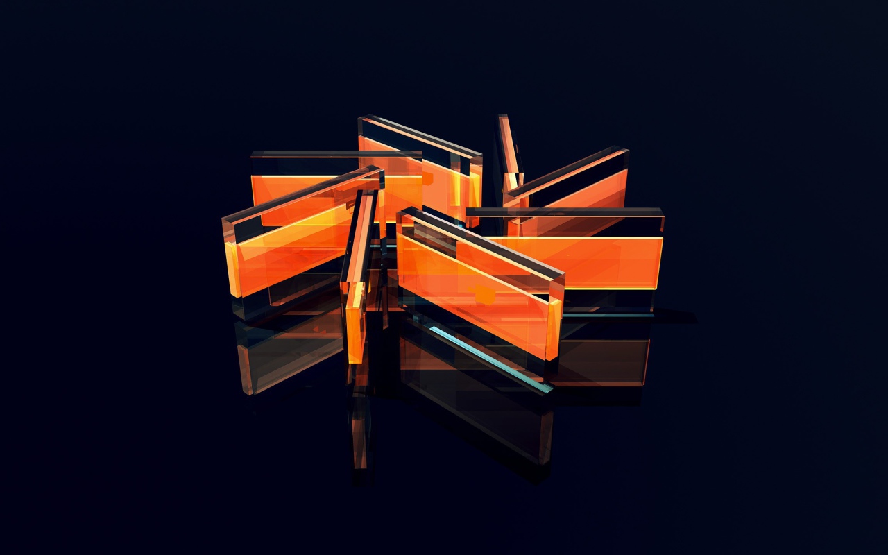 Блоки из оранжевого стекла