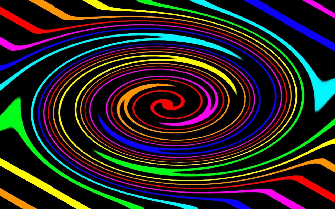 Воронка из радужных линий