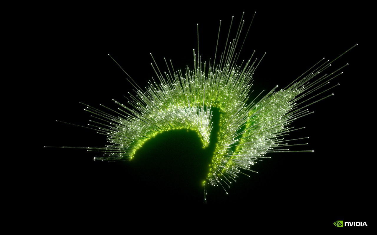 Зеленые огни оптического волокна