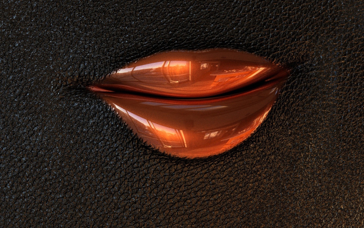 Губы на черной коже, 3Д модель