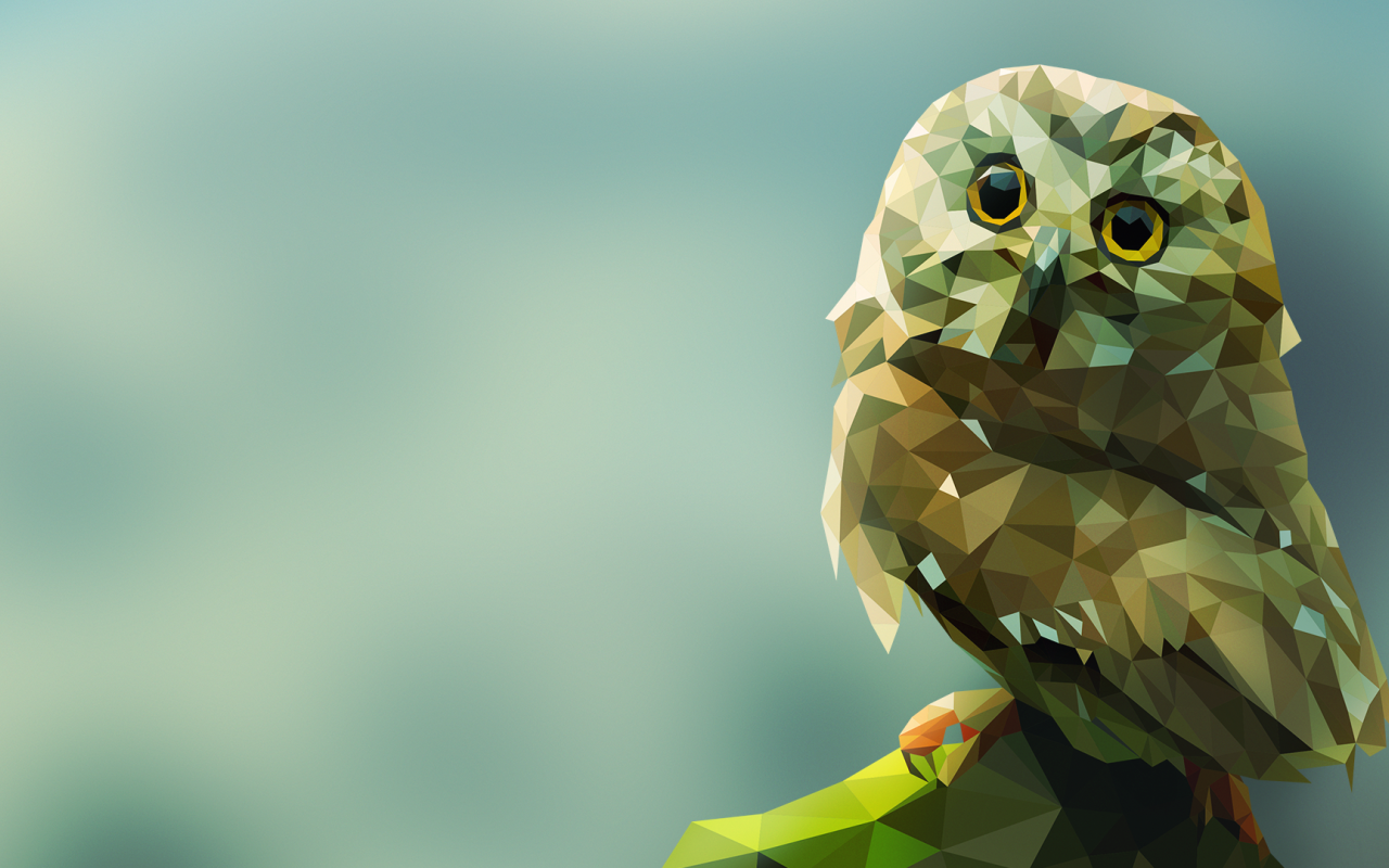 Сова на камне, 3Д графика