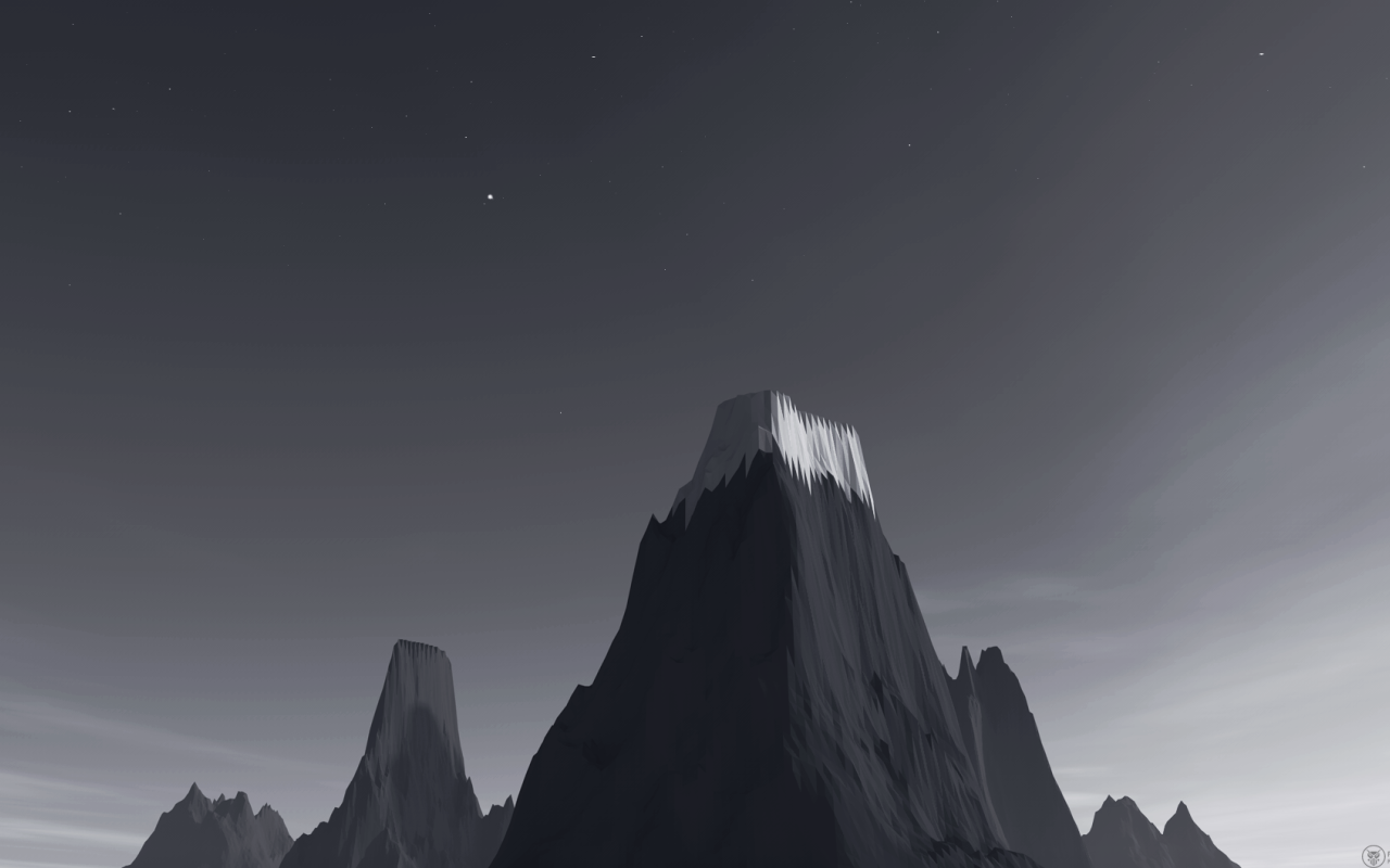 Снег на серой горе, 3Д графика