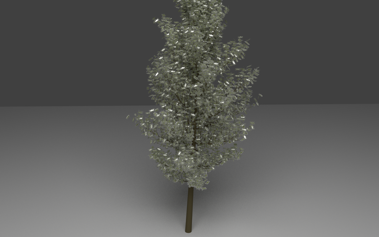 Дерево из стеклянных кристаллов