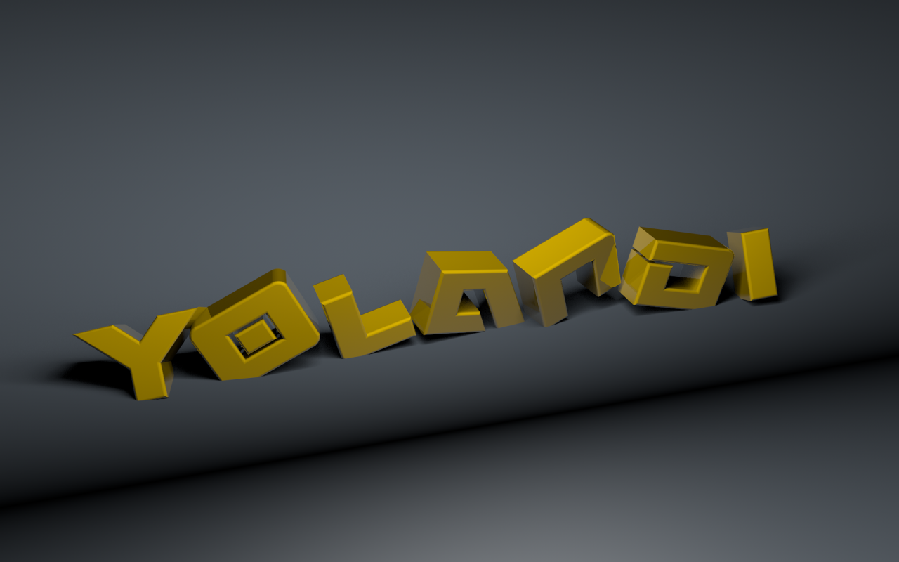 Желтые буквы нак сером фоне, 3Д модель