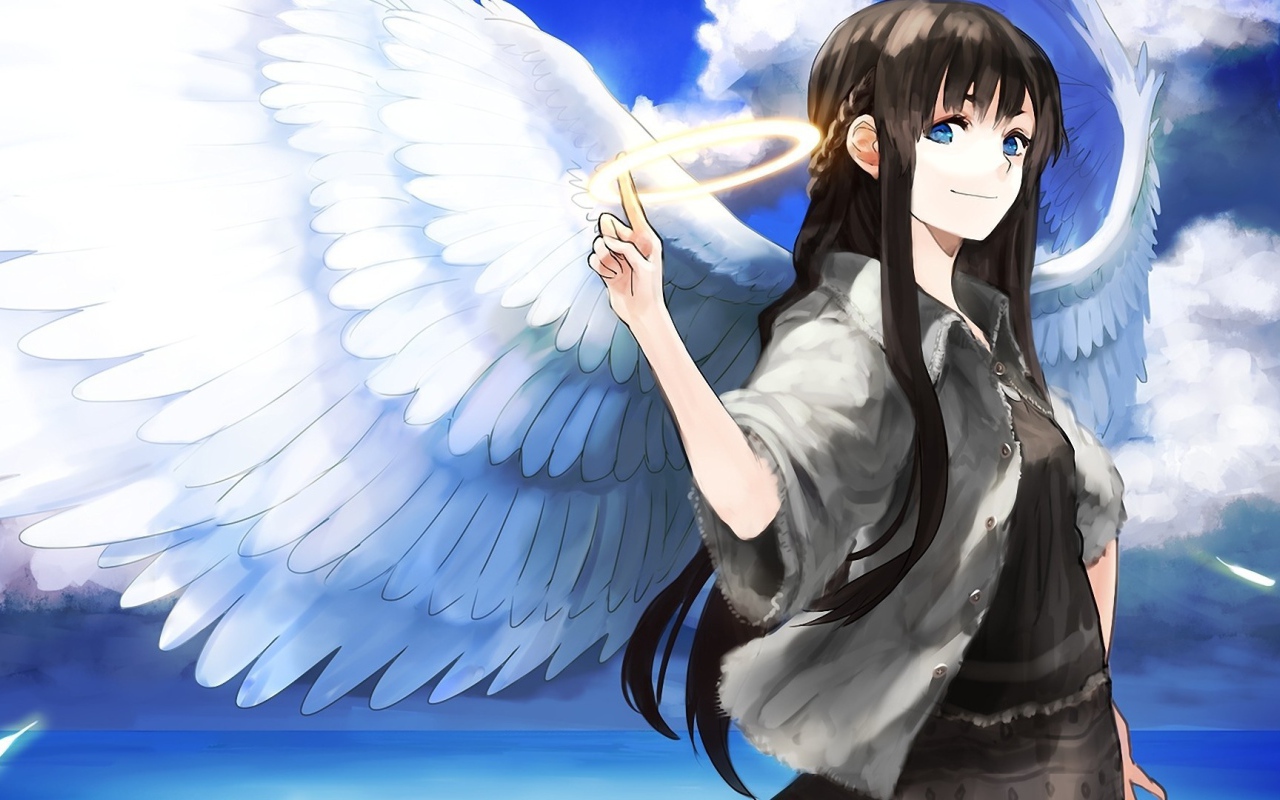 Девушка ангел из аниме