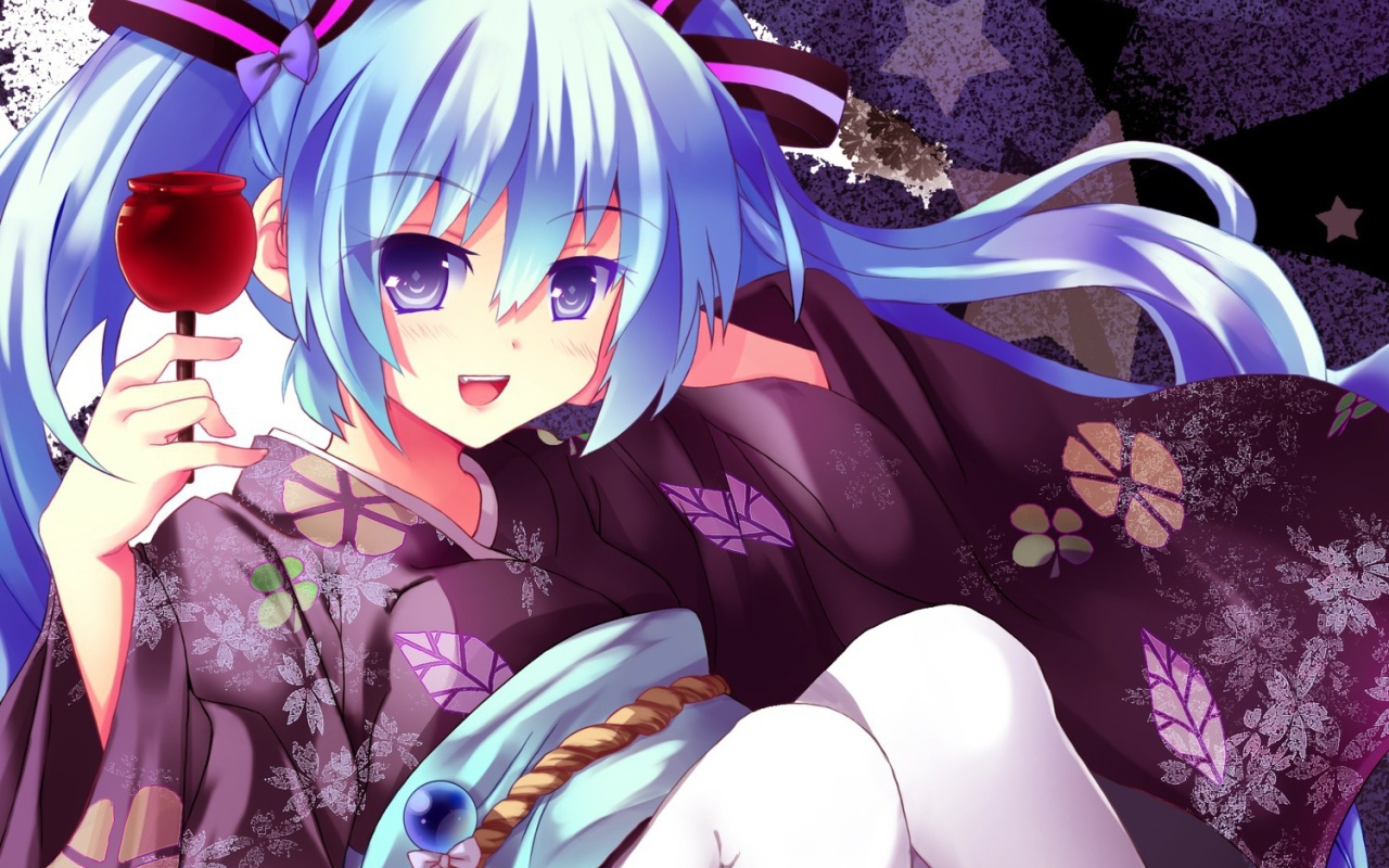 Аниме девушка с бокалом в руке