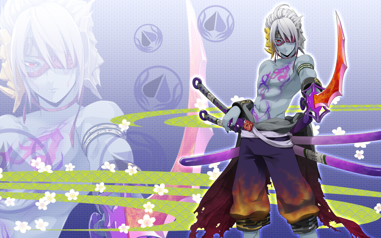 Синий парень из аниме Onigirl