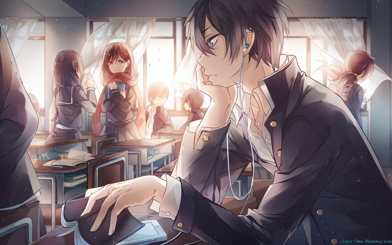 Задумчивый герой аниме Kagerou Project