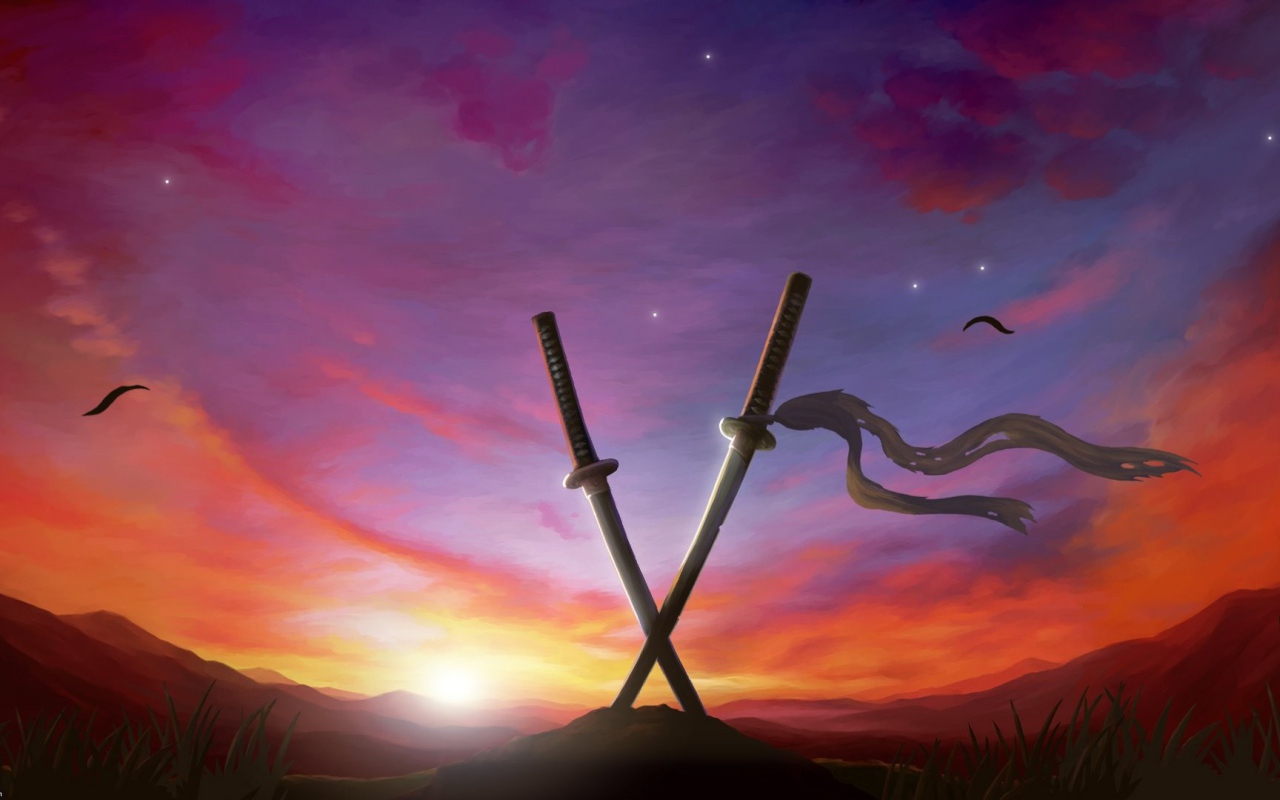 Перекрещенные мечи воткнутые в землю