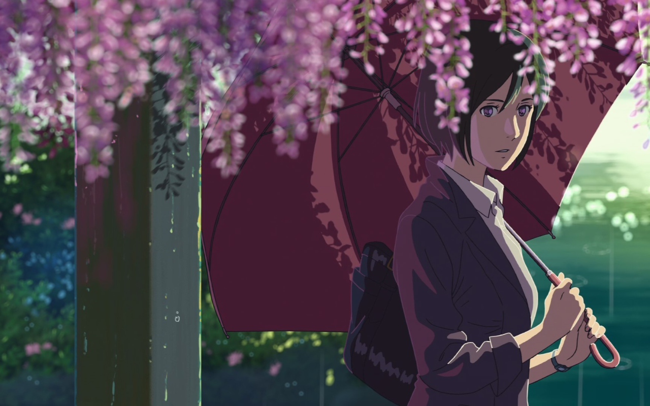 Девушка из аниме Сад изящных слов