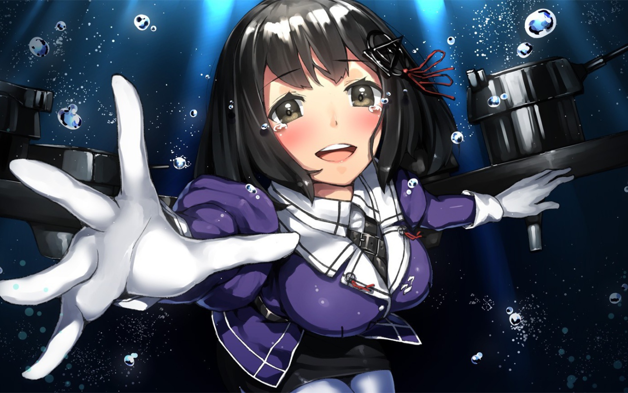 Девочка под водой в аниме Kantai Collection