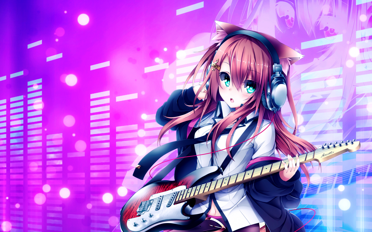 Девушка с гитарой, аниме Кэмономими