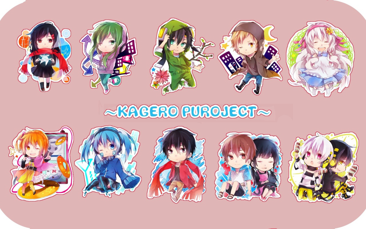 Девушки вокалоиды из аниме Kagerou Project