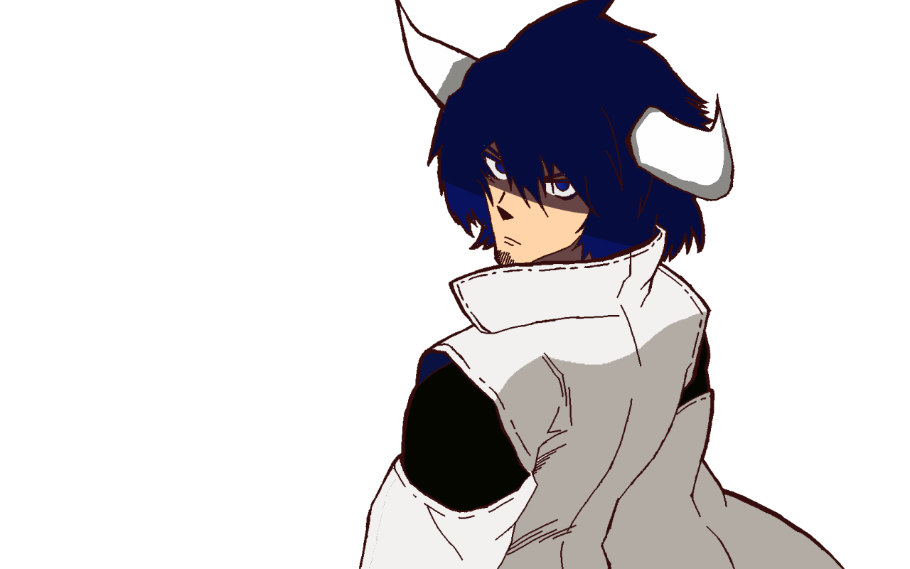 Герой аниме Akame ga Kill с рогами