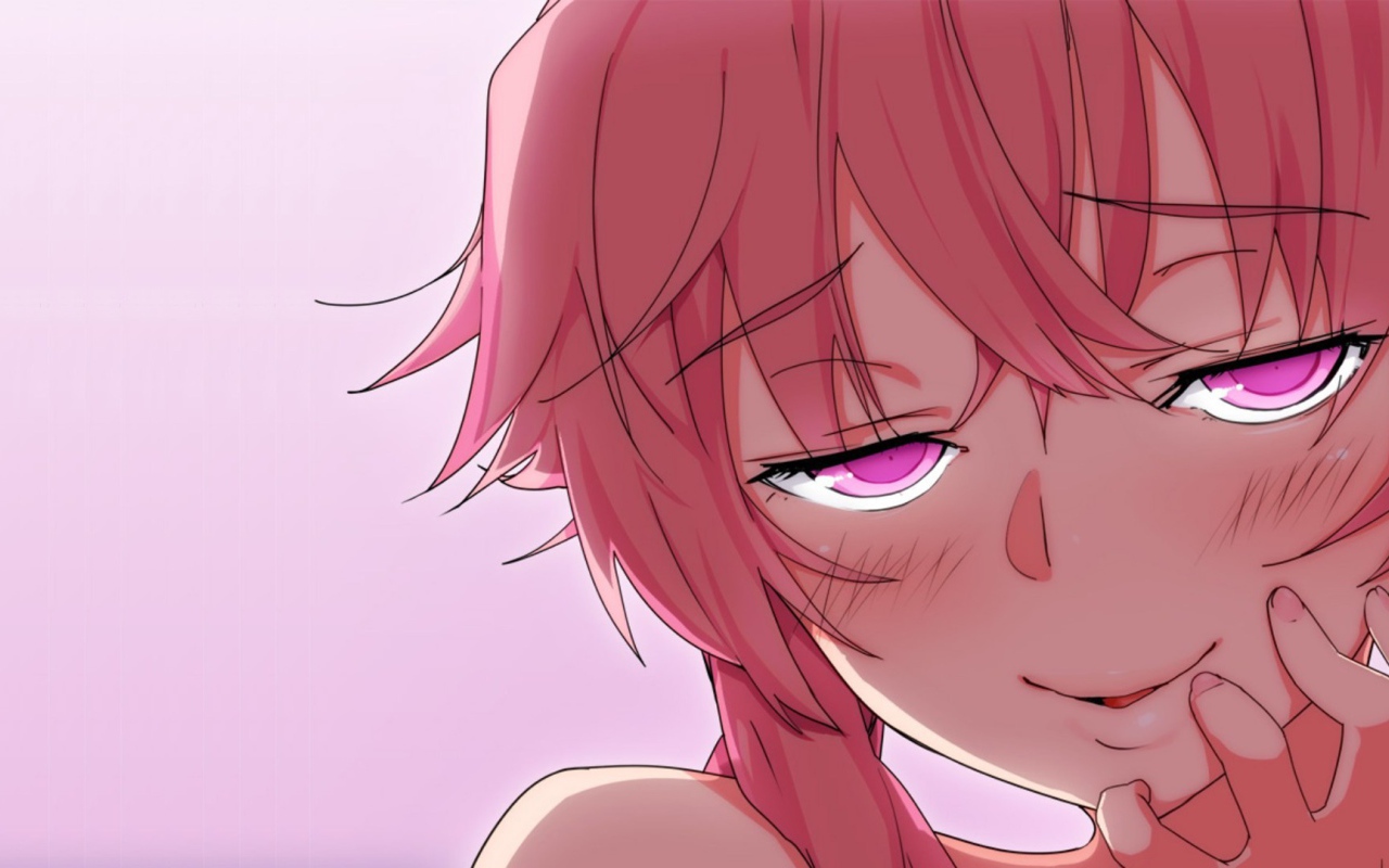 Красноволосая девушка аниме Яндере