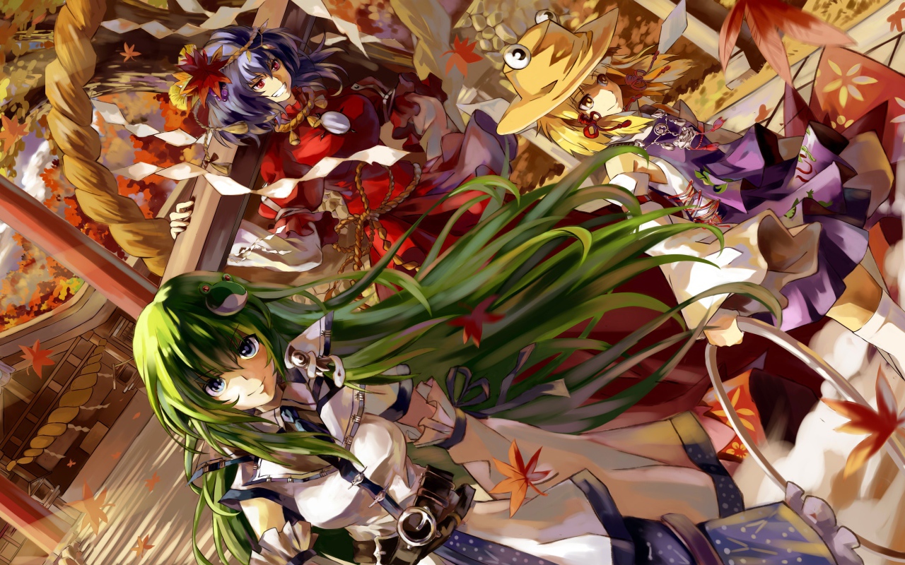 Зеленоволосая Сувако Мория из аниме