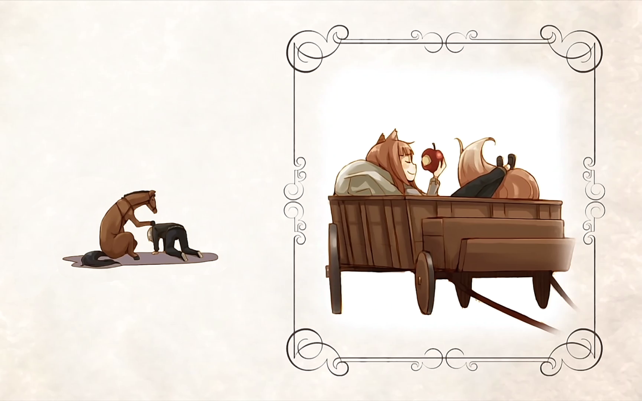 Телега в аниме Волчица и пряности