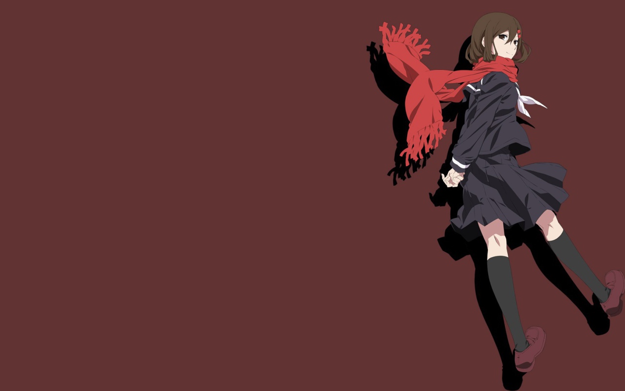 Девушка на коричневом фоне, аниме Kagerou Project