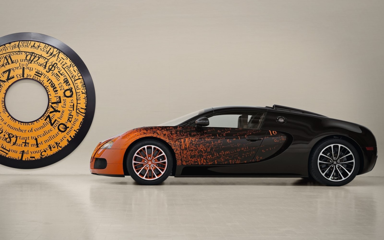 Orange black Bugatti Veyron