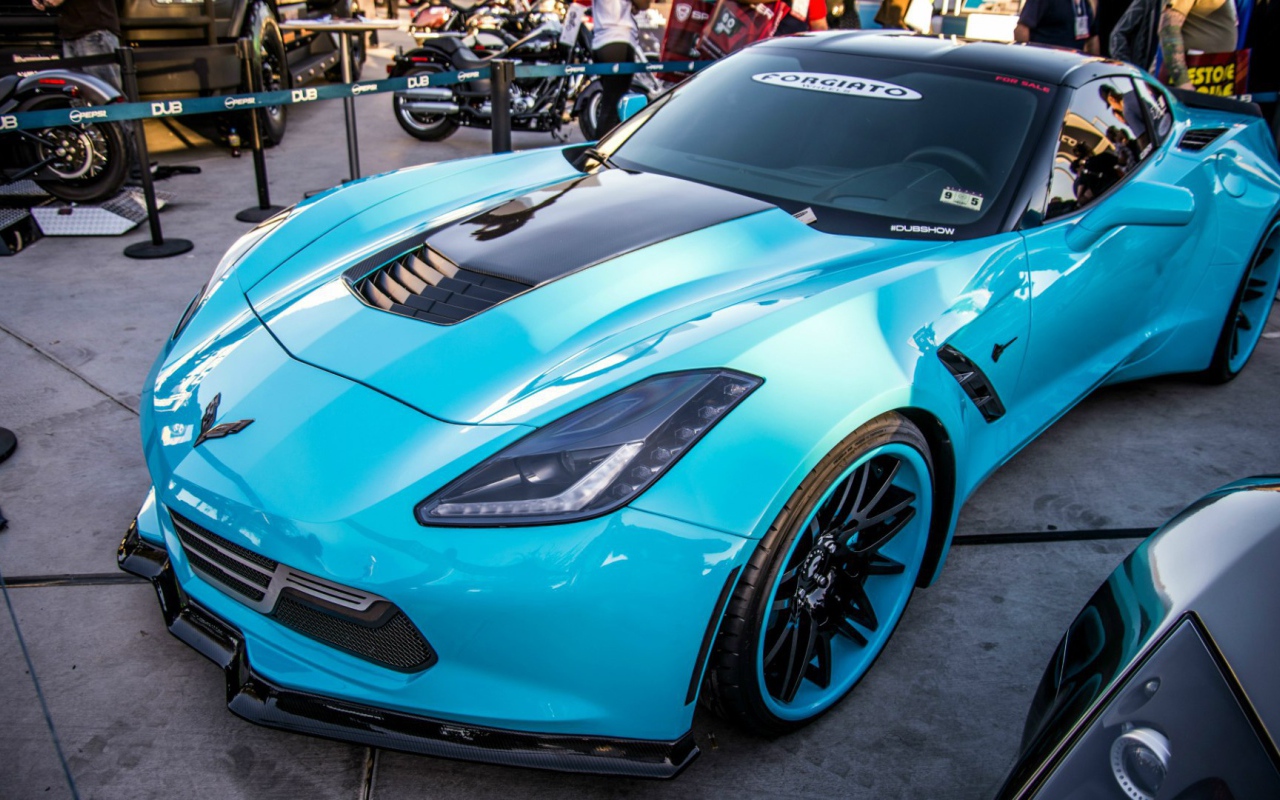 Turquoise Chevrolet Corvette C7