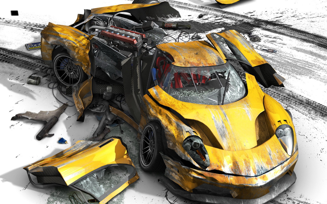 Разбитый автомобиль