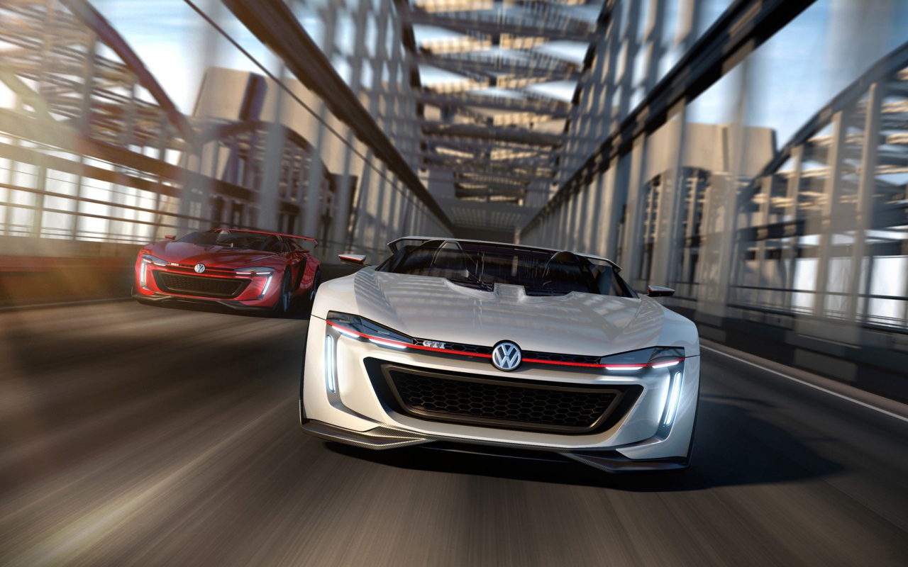 Белый кабриолет Volkswagen GTI Roadster