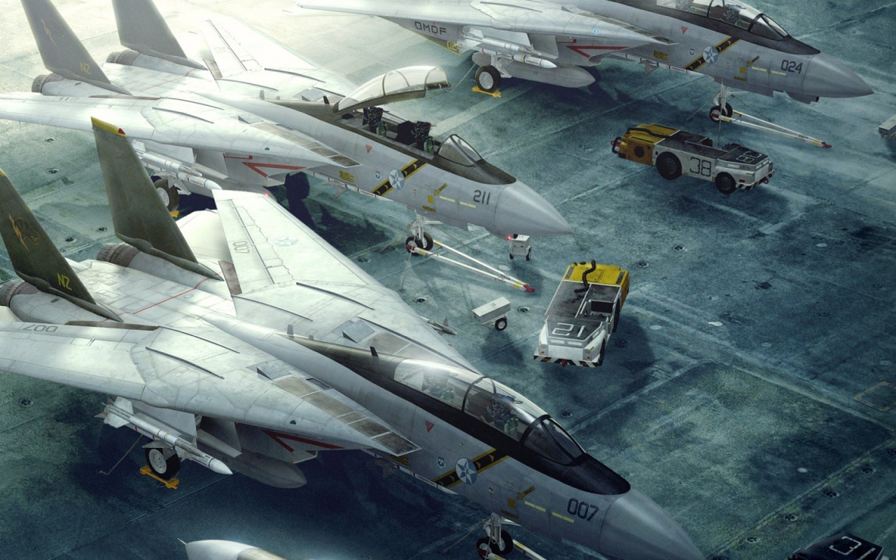 Истребители в ангаре