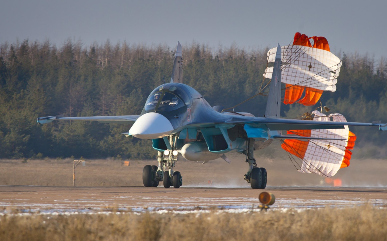Посадка истребителя Су 34