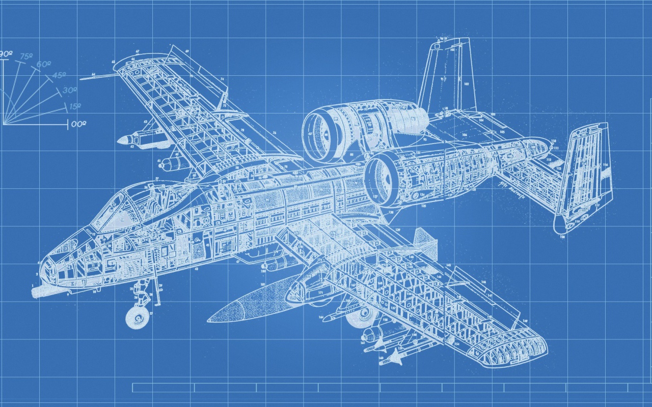 Технический чертеж самолета