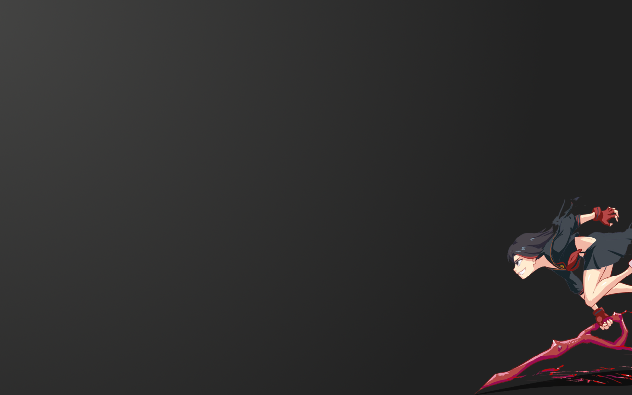 Девушка аниме Matoi Ryuuko, черный фон