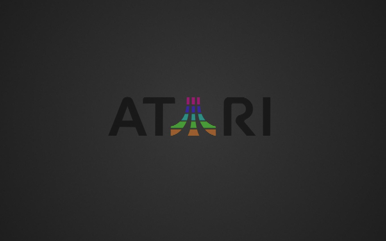 Надпись Atari, серый фон
