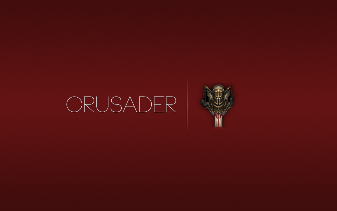 Крусадер из игры Diablo 3, красный фон