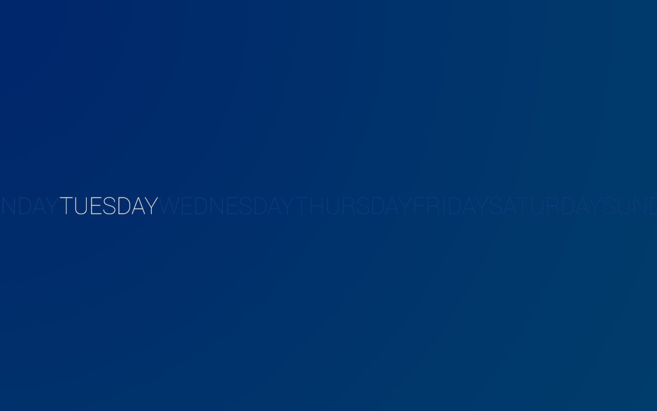 День недели вторник