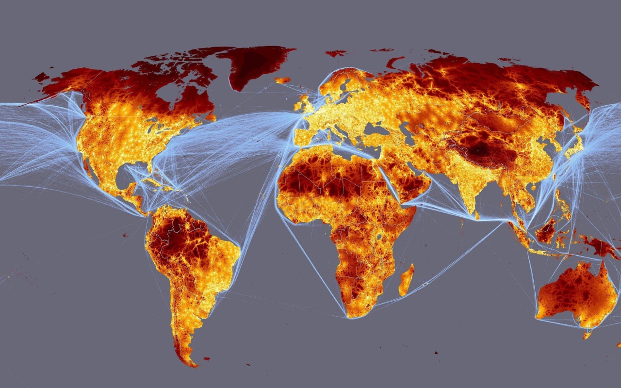 Огненная карта мира