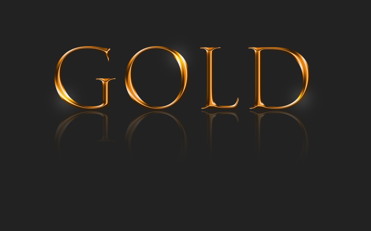 Надпись Золото на сером фоне