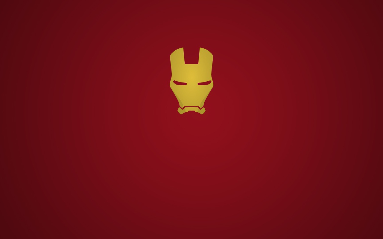 Золотая маска Железного человека, красный фон