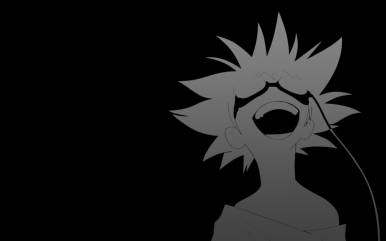 Серое лицо на черном фоне, аниме Ковбой Бибоп